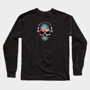 Dark Skull Deejay with Colorado Flag Long Sleeve T-Shirt